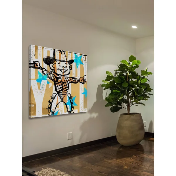 Marmont Hill 'Howdy Yall Boy' by Rick Martin Painting Print on Wrapped Canvas - Yellow