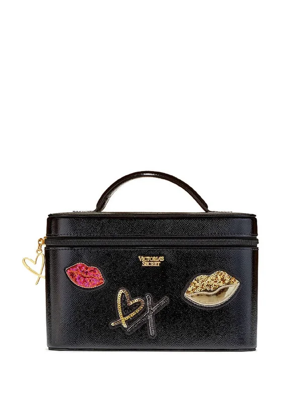 Victoria&s Secret Cosmetic Case Runway Patch Vanity Make Up Bag