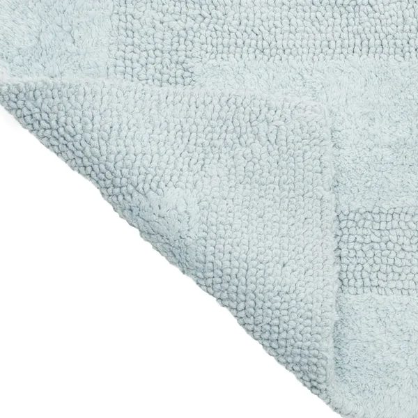Solid Reversible Long Bath Rug Aqua - Yorkshire Home
