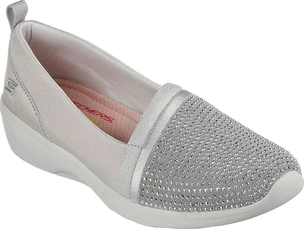 Women's Skechers Arya Shine and Glow Slip-On, Size: 5, Gray