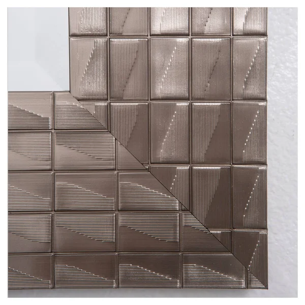 Yosemite Home Silver Blocks Framed Wall Mirror