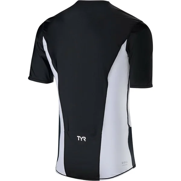 TYR Tsscom6a Men's Competitor Short Sleeve Top - Red/Blue/Grey, M