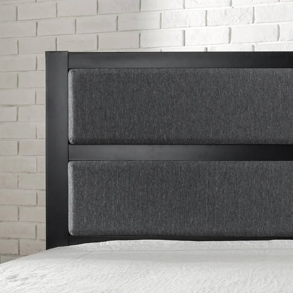 Zinus Modern Studio Upholstered Metal Headboard - Twin Upholstered Grey