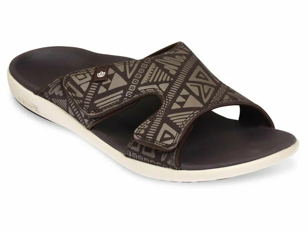 Spenco Tribal - Men's Slide Sandal Coffee Bean - 12