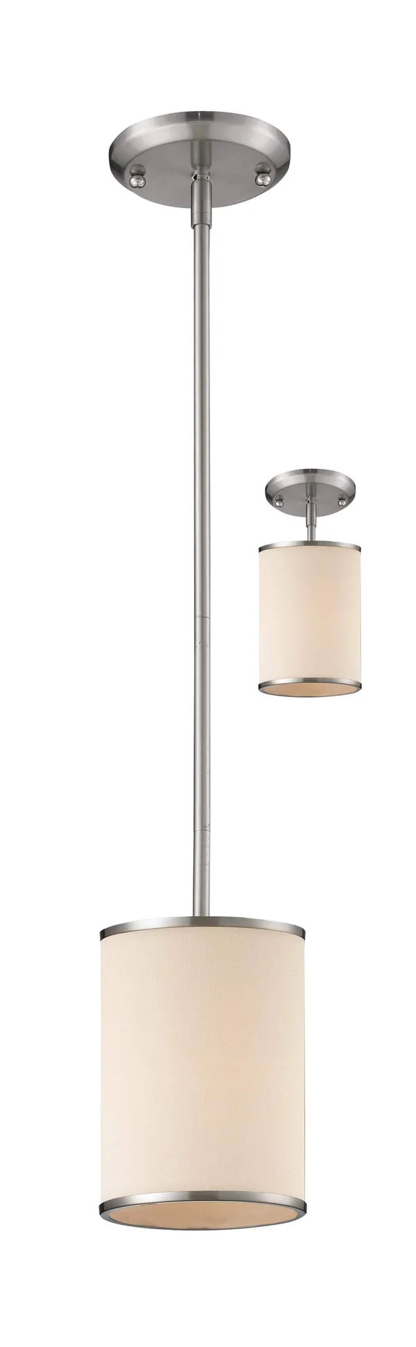 New Zlite Product Cameo Collection 1 Light Convertible Pendant in Brushed Nickel Finish 183-6N