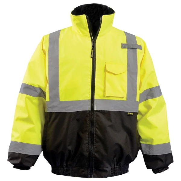 Occunomix Men's Yellow Quilted Lined Black Bottom Bomber Jacket