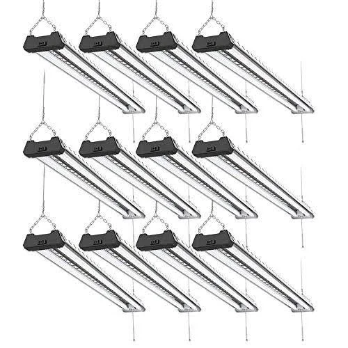 Sunco Lighting LED Shop Light, Industrial, Frosted, 12 Pack, 5000K