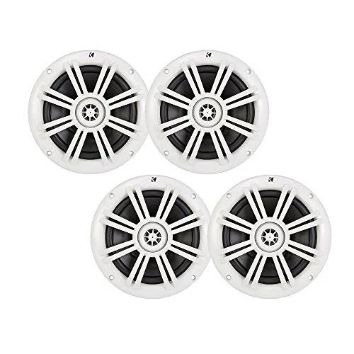 Kicker 6.5 inch Marine Speakers (Qty 4) 2 Pair of OEM Replacement Speakers - White