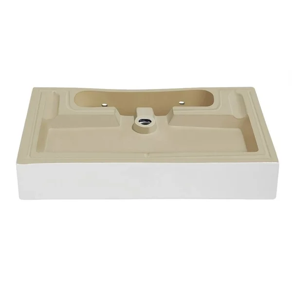 Swiss Madison Voltaire Wide Rectangle Vessel Sink in White