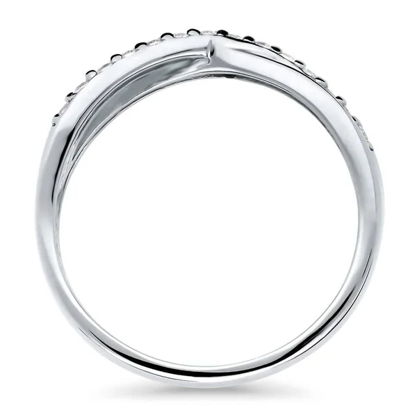 BERRICLE Sterling Silver Cubic Zirconia CZ Infinity Anniversary Fashion Right Hand Ring Size 6.5