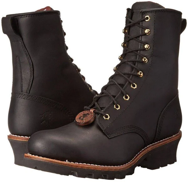 Chippewa Men's Black Steel Toe Logger 8 in. Boot