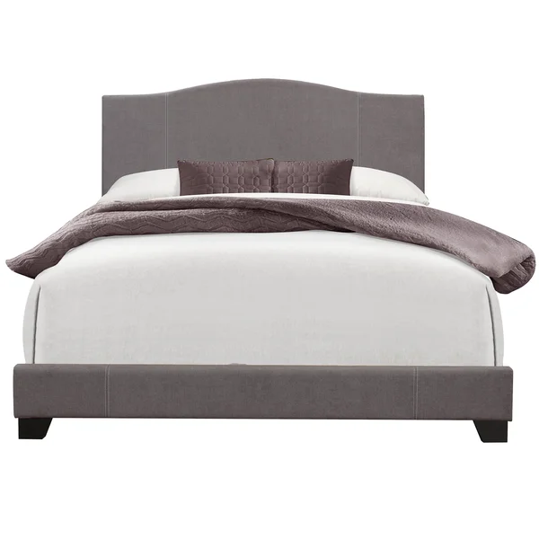 Accentrics Home All-in-One Modified Camel Back Upholstered Bed - Queen