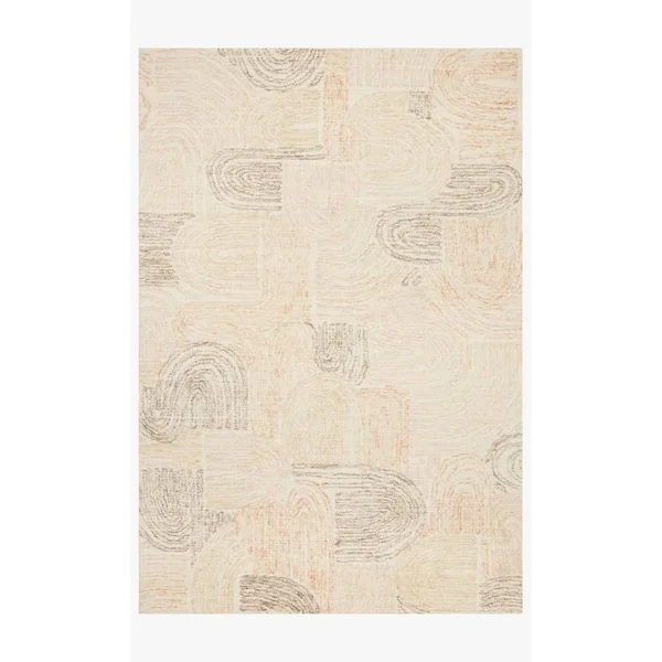 Alexander Home Aubrey Mid-centruy Modern Abstract Area Rug - 2&-3x22 x 3&-9x22 - Peach - Pebble
