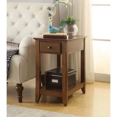 End Table with Storage Red Barrel Studio Color: Walnut