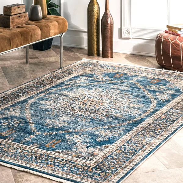 nuLOOM Penny Elegant Blossom Area Rug, Blue, 8x10 ft