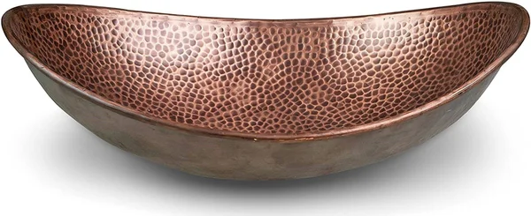 Monarch Abode 19 in. Hand Hammered Harbor Vessel Bathroom Sink in Pure Copper, Oil Rubbed Bronze 17086
