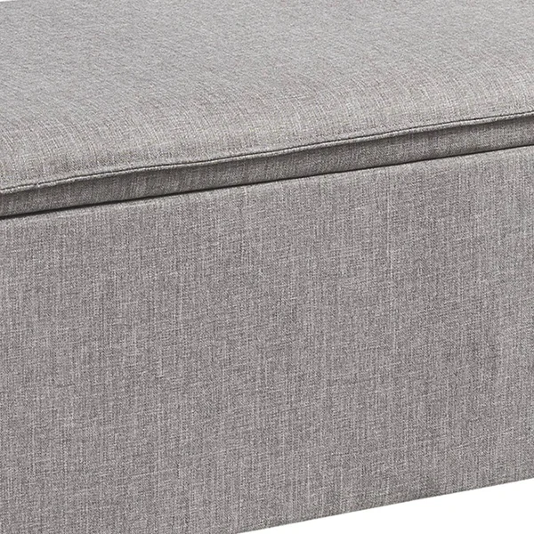 Benjara Bm207198 Fabric Upholstered Wooden Accent Bench with Hidden Storage - Gray and Brown