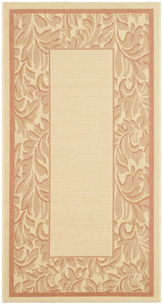 Safavieh Courtyard Natural & Terra 4& x 5&-7x22 Indoor/Outdoor Rug