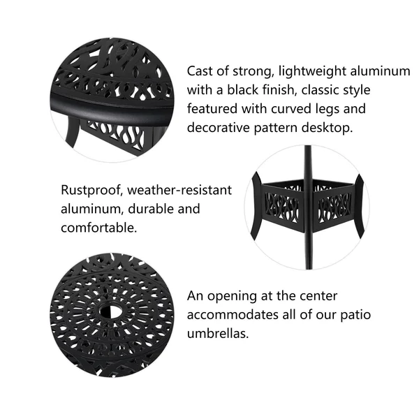 Elm Plus Cast Aluminum Round Patio Dining Table