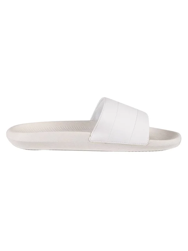 Lacoste Croco Sliders White