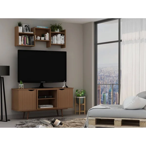 Manhattan Comfort 18PMC5 Hampton 53.54 TV Stand - Maple Cream