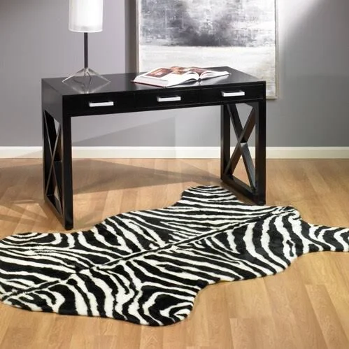 Walk on Me Rugs Faux Zebra Skin Narrow Stipe Rug (2&3 x 3&7)
