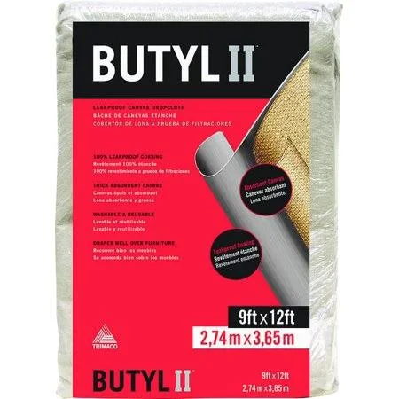 Trimaco 85321 Butyl II Cloth Drop Canvas Butyl 9X12FT