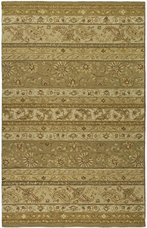 Chelsea HK380 Ivory - Taupe Hand Hooked Wool Pile 5ft-6in x 5ft-6in Round Rug