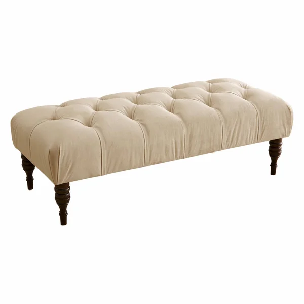 Skyline Furniture 3025VLVPRL Velvet Tufted Bench - Bedroom Benches
