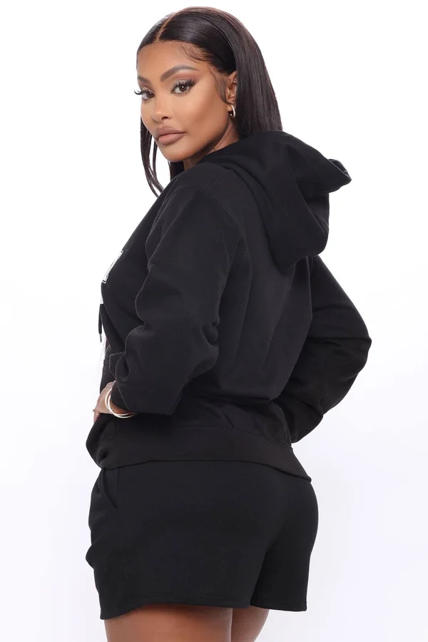 Womens It Takes Talent Hoodie in Black Print Size 1x by Fashion Nova