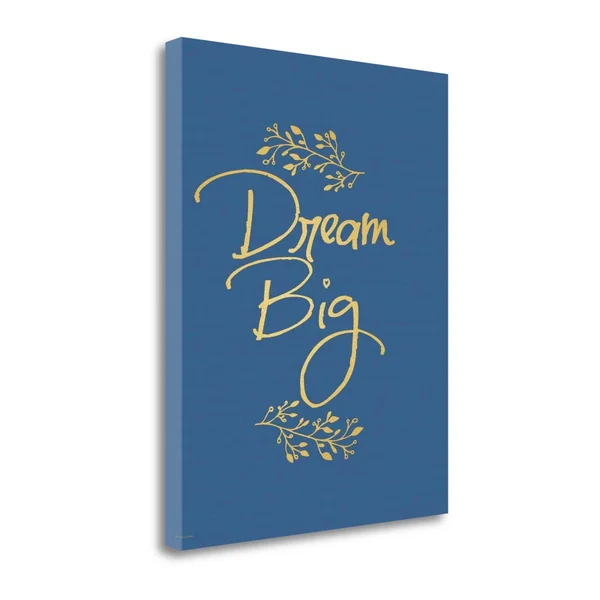Tangletown Fine Art 'Faux Gold Dream Big' by Jo Moulton Textual Art on Wrapped Canvas