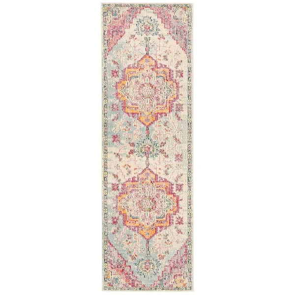 Safavieh Crystal Floretta Vintage Boho Medallion Rug - 2&2x22 x 11& - Teal/Orange
