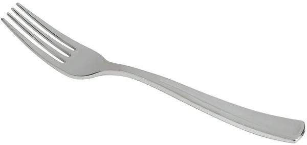 Smarty Shiny Metallic Silver Disposable Plastic Dinner Forks 600ct