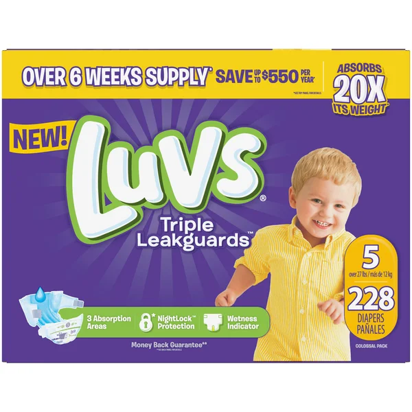 Luvs Triple Leakguards Diapers Size 5 - 228 ct