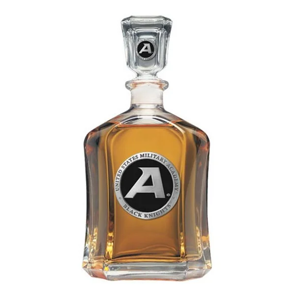 Army Black Knights Black Capitol Glass Decanter with Pewter Accents