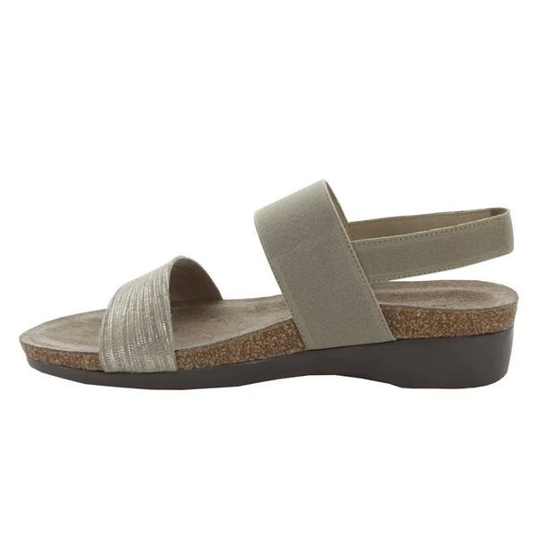 Munro Womens Pisces Open Toe Casual Slingback Sandals, 8, Silver Lea, White Snake Gore