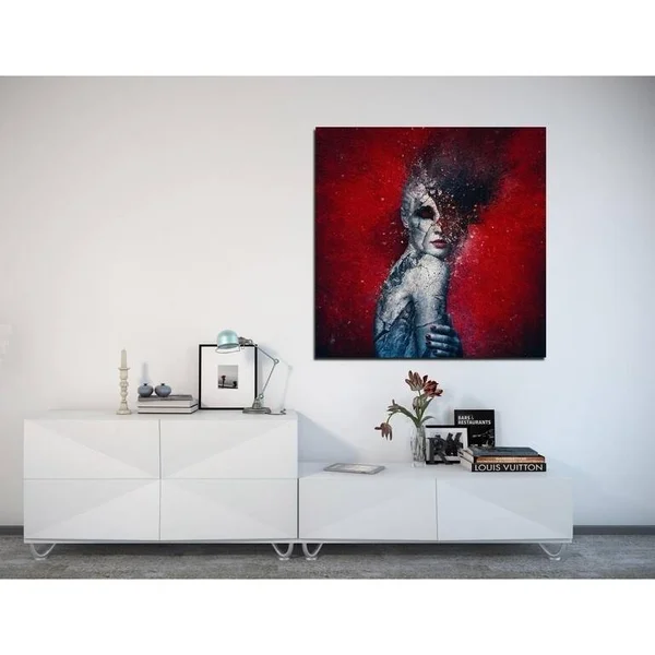 Cortesi Home Indifference by Mario Sanchez Nevado - Giclee Canvas Wall Art - Red 12x22 x 12x22
