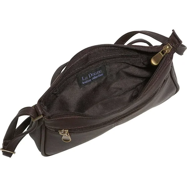 Le Donne Leather Ld-9130 Top Zip Mini Crossbody - Tan