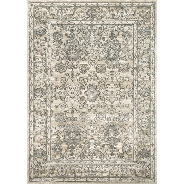nuLOOM Kathleen Floral Beige 5 ft. x 8 ft. Indoor Area Rug
