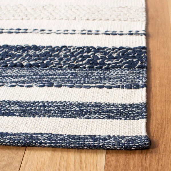 Safavieh Striped Kilim Rug Collection STK502A - Ivory, Navy - 8' x 10'
