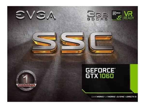EVGA GeForce GTX 1060 0 SSC Gaming ACX 3.0 Graphics Card - 3 GB GDDR5 - 192-bit - 1607 MHz