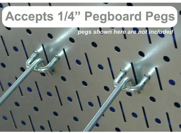 Wall Control 4 Feet Metal Pegboard Standard Tool Storage Kit - Green Toolboard (White)