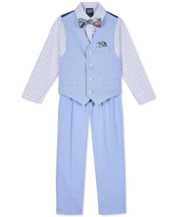 Nautica Toddler Boys 4-pc. Blue Oxford Vest Set - Oxford Blue