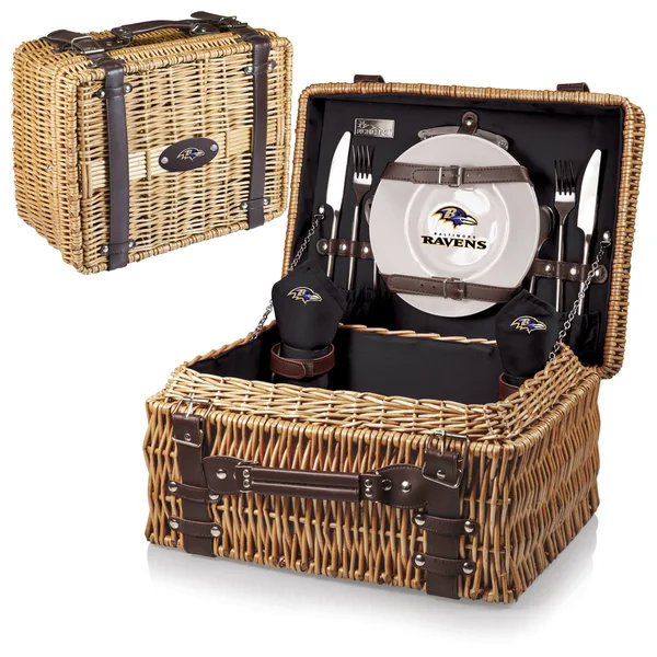 Picnic Time Black NFL Baltimore Ravens Champion Picnic Basket