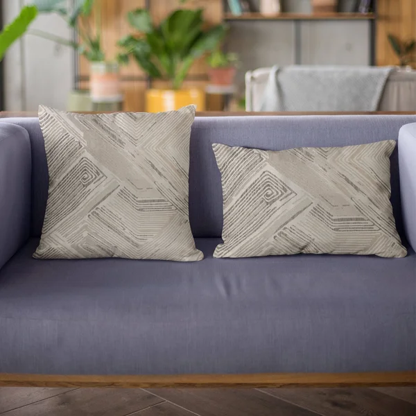 Plutus 26x22 x 26x22 Hidden Tour Abstract Luxury Throw Pillow in Brown