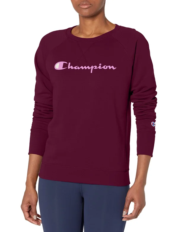 Champion Women's Powerblend Fleece Hoodie, Script Logo