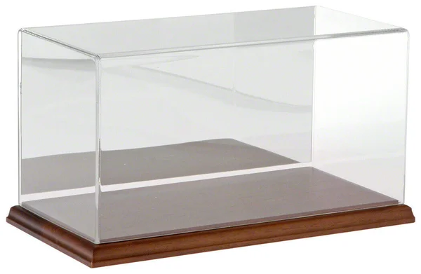 Plymor Clear Acrylic Display Case with Hardwood Base (Mirror Back) - 12x22 W x 6x22 D x 6x22 H