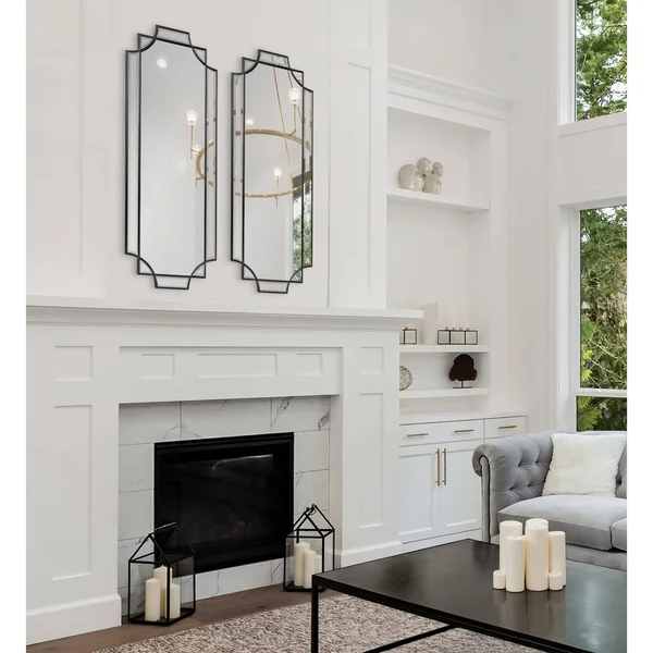 Kate and Laurel Minuette Decorative Framed Wall Mirror (18x24 - Silver)