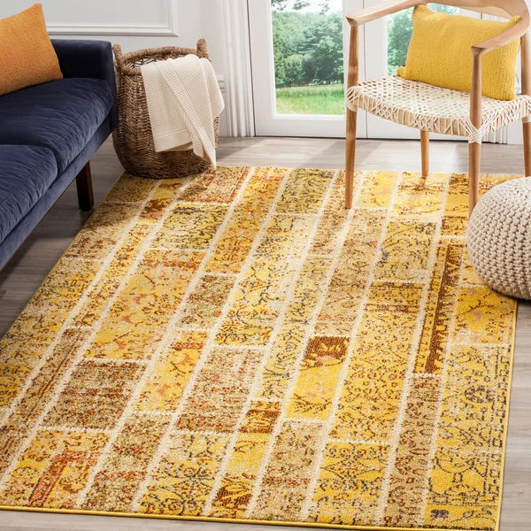 Safavieh Monaco MNC216K 5&1x22 x 7&7x22 Yellow - Multi Area Rug