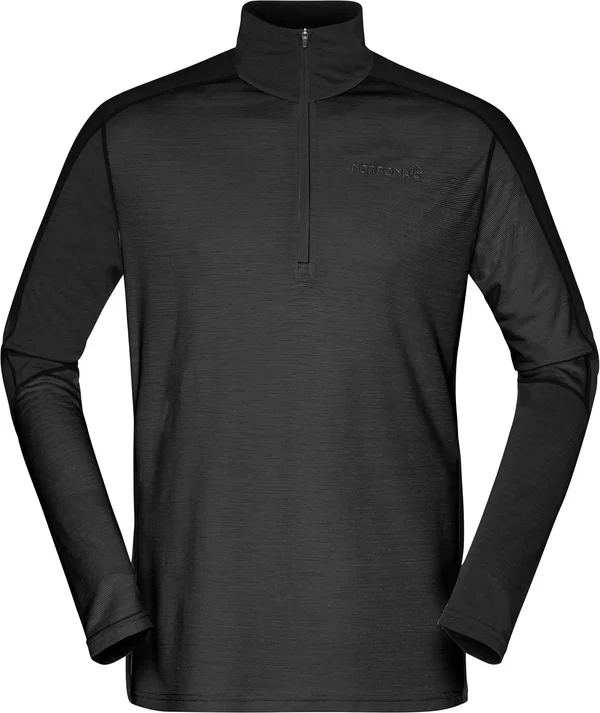 Norrona Men's Equaliser Merino Zip Neck Baselayer - XL - Caviar